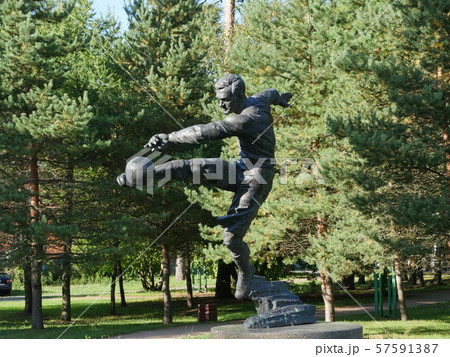 football forward kick  ball 57591387