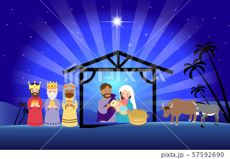 キリスト降誕 生誕 東方の三賢者付きのイラスト素材
