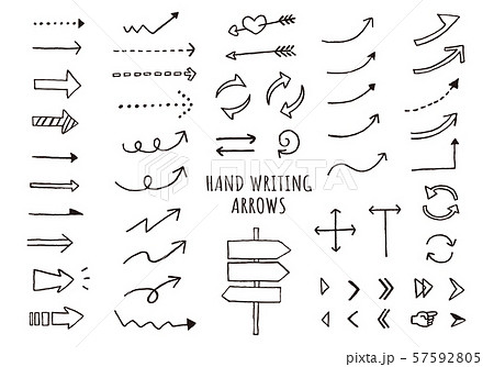 手描きの矢印セットのイラスト素材