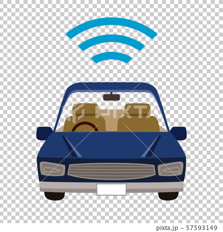 カーシェアリング 自動運転 車 Wi Fiのイラスト素材