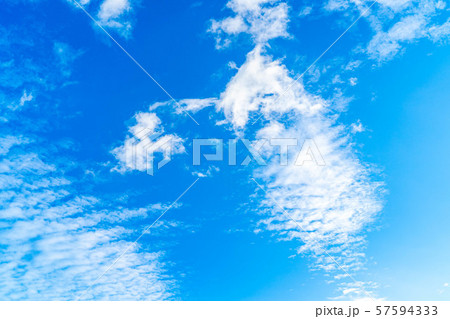 うろこ雲 いわし雲 さば雲 長野県 の写真素材