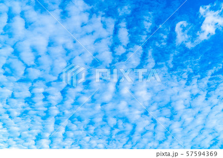 うろこ雲 いわし雲 さば雲 長野県 の写真素材