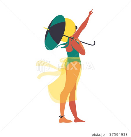 Isolated on white background flat woman in Isolated on white background flat woman in 57594933