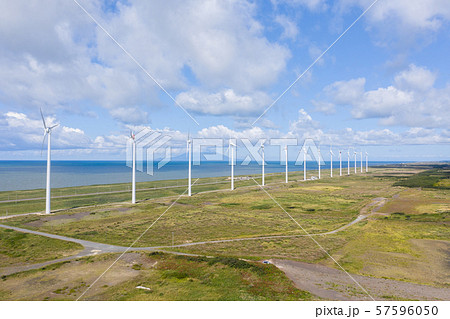 オトンルイ風力発電所 / 北海道幌延町 ドローン空撮 オトンルイ風力発電所 / 北海道幌延町 ドローン空撮 57596050