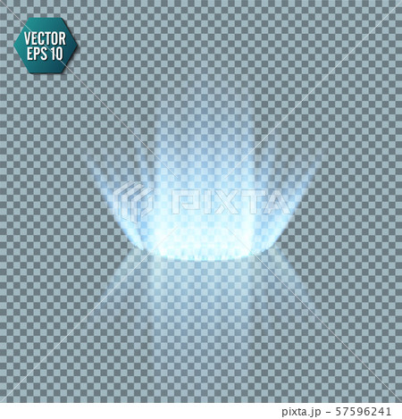 Magic fantasy portal. Futuristic teleport. Light effect. Blue candles rays of a night scene with 57596241