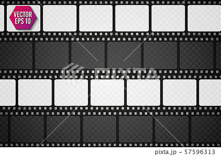 Set of vector film strip isolated on transparent background. 57596313