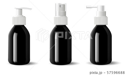 Realistic black glossy glass or plastic Cosmetic Realistic black glossy glass or plastic Cosmetic 57596688