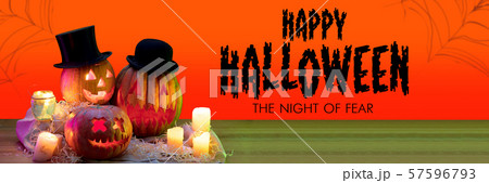 Scary pumpkin on bright background, the night of fear 57596793