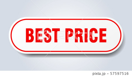 best price sign. best price rounded red sticker. 57597516