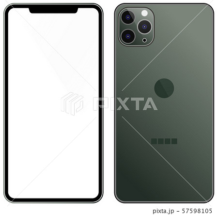 ３眼カメラ 最新型スマートフォン（表面・裏面） 57598105