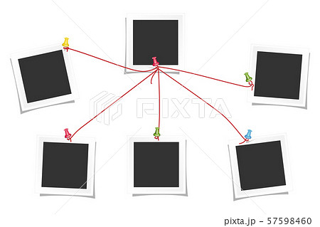 Photos square frame and buttons in map view isolated on white background. Photos frame detective. Photos square frame and buttons in map view isolated on white background. Photos frame detective. 57598460