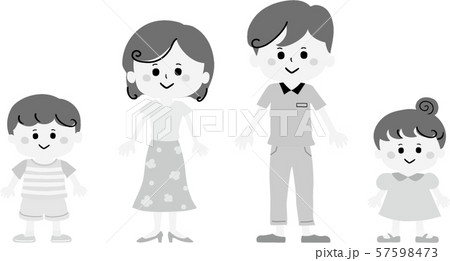 人物 ライフスタイル 生活 生活 家族 ファミリー ベクター素材 笑顔 微笑み 微笑む シンプル 幸のイラスト素材
