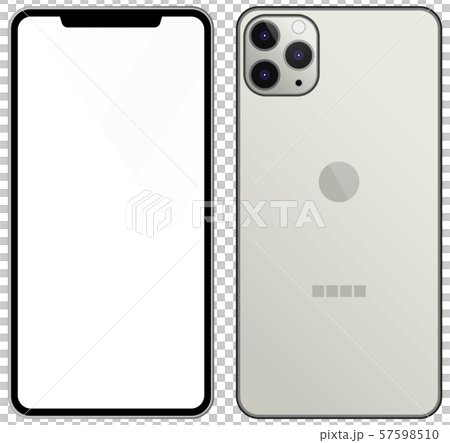 ３眼カメラ 最新型スマートフォン（表面・裏面） 57598510