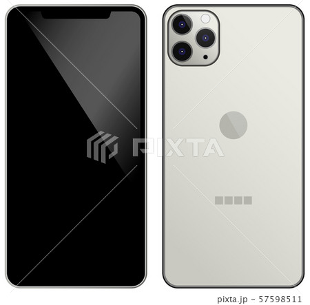 3眼カメラ 最新型スマートフォン（表面・裏面）のイラスト素材