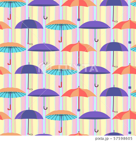 pattern with a set of flat umbrellas Colorful  57598605