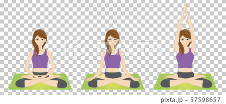A woman who plays a yoga pose A woman who plays a yoga pose 57598657