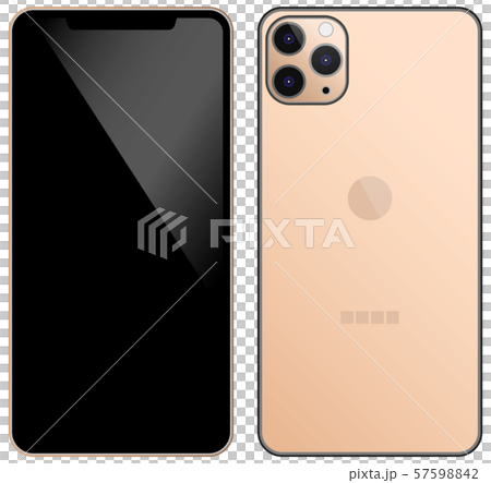 3眼カメラ 最新型スマートフォン(表面・裏面) 3眼カメラ 最新型スマートフォン(表面・裏面) 57598842
