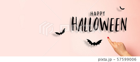 Halloween party greeting card mockup with copy Halloween party greeting card mockup with copy 57599006