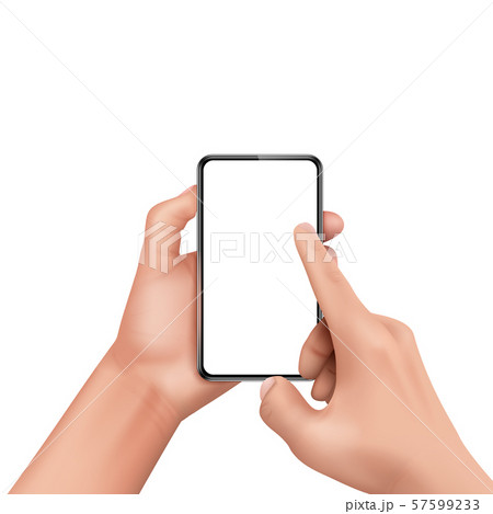 3d realistic human hand holding smartphone 57599233