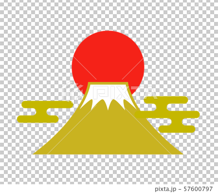 富士山と日の出アイコンのイラスト素材 57600797 Pixta