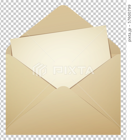 Open old envelope and protruding letter - Stock Illustration