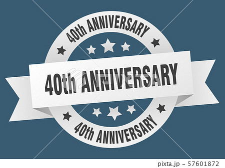 40th anniversary ribbon. 40th anniversary round 40th anniversary ribbon. 40th anniversary round 57601872