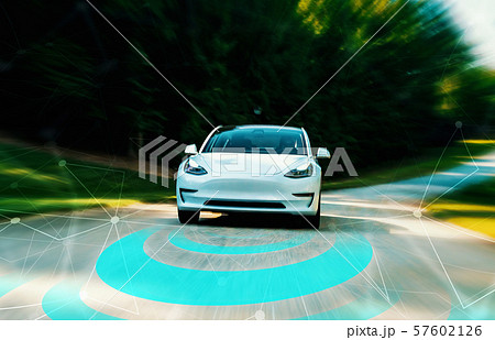 Autonomous self driving car technology concept 57602126