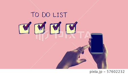 To do list with smartphone To do list with smartphone 57602232