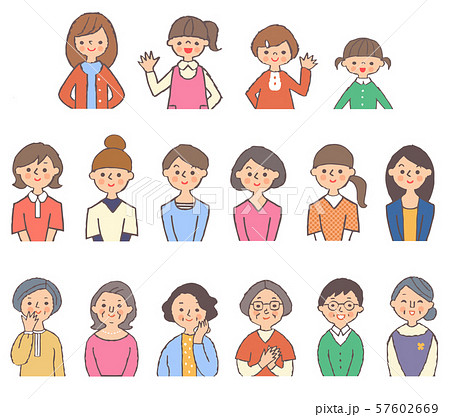 さまざまな世代の女性　セット 57602669