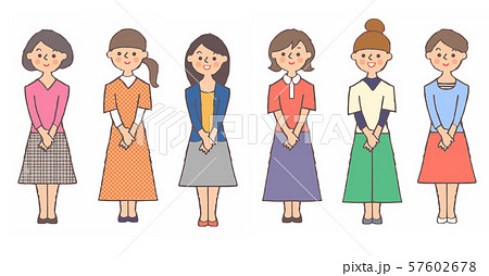 若い女性6人 全身 セット 若い女性6人 全身 セット 57602678
