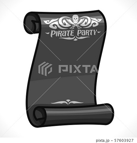 Vector black scroll for Pirate Party Vector black scroll for Pirate Party 57603927