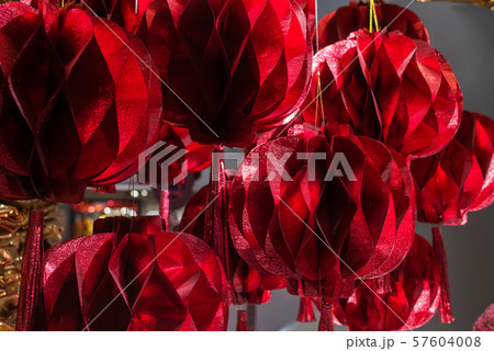 Red chinese paper lantern Decoration for Chinese new year 57604008