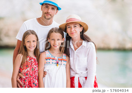 Young family on vacation have a lot of fun Young family on vacation have a lot of fun 57604034