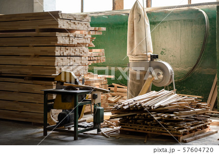 Circular saw in the woodworking shop. 57604720