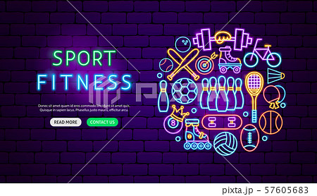Sport Fitness Neon Banner Design 57605683