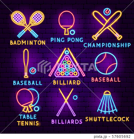 Sport Items Neon Label Set Sport Items Neon Label Set 57605692