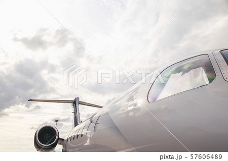 modern and comfortable business jet plane in the afternoon at the airport modern and comfortable business jet plane in the afternoon at the airport 57606489