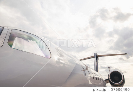 modern and comfortable business jet plane in the afternoon at the airport 57606490