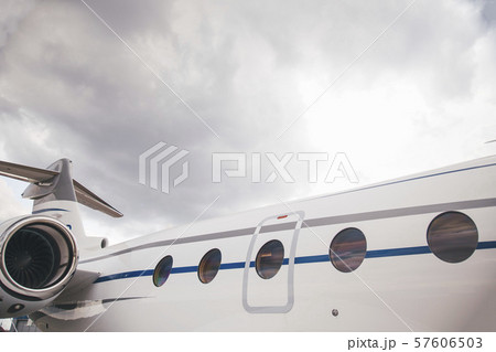modern and comfortable business jet plane in the afternoon at the airport modern and comfortable business jet plane in the afternoon at the airport 57606503