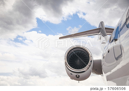 modern and comfortable business jet plane in the afternoon at the airport modern and comfortable business jet plane in the afternoon at the airport 57606506