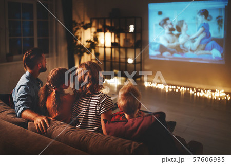 family mother father and children watching 57606935