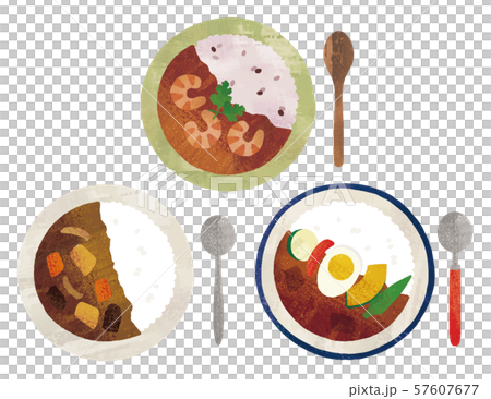 水彩のカレー色々 57607677