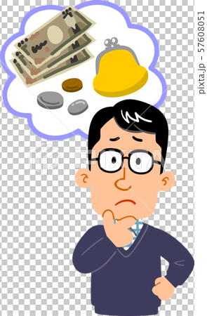 Upper body of a man worried about money Upper body of a man worried about money 57608051