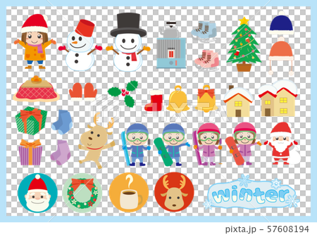 冬 季節 素材セット winter クリスマス 冬 季節 素材セット winter クリスマス 57608194