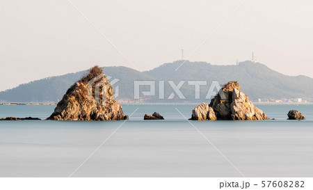 海 黄海 日没 57608282