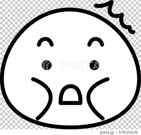 太った 顔アイコン 表情 感情表現シンプル イラストのイラスト素材