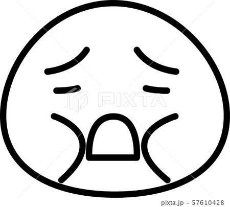 太った 顔アイコン 表情 感情表現シンプル イラストのイラスト素材