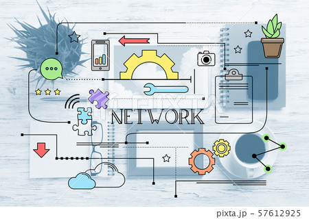 Networking and social connection concepts. 57612925