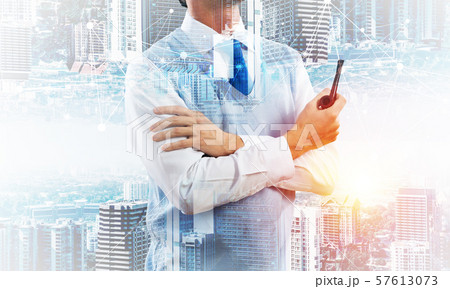 Conceptual image of successful businessman. Conceptual image of successful businessman. 57613073