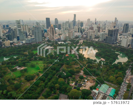 Aerial view city public park with modern building Aerial view city public park with modern building 57613972